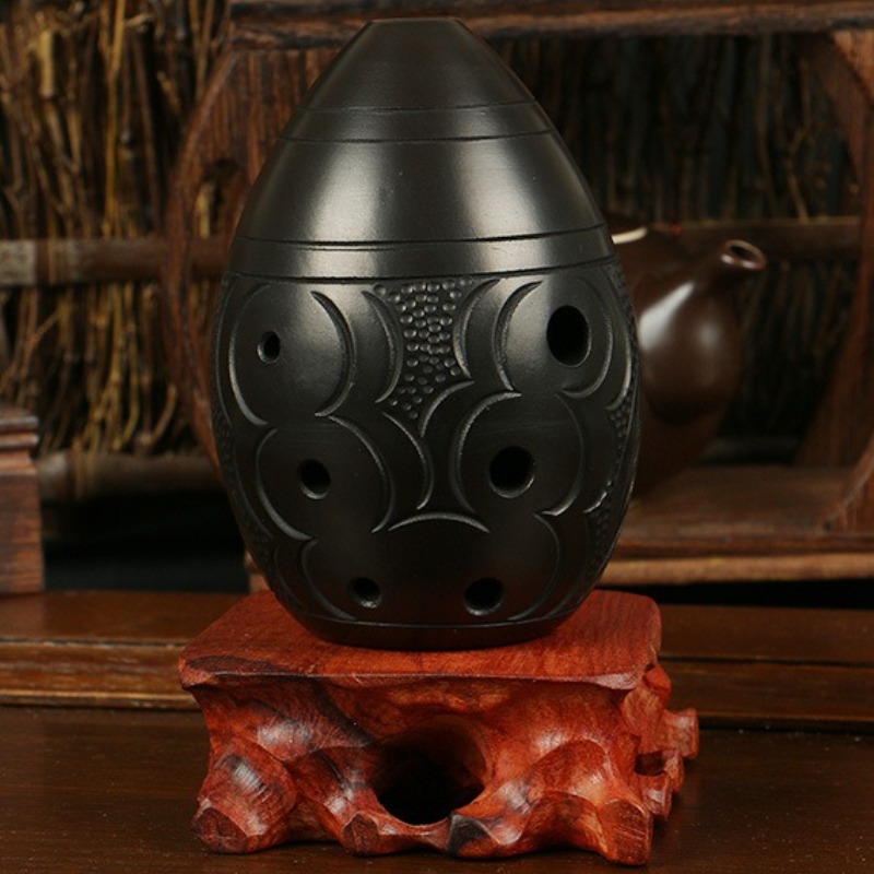 Ocarina Ceramic - 8 Holes Ocarina Black Portable Ceramic
