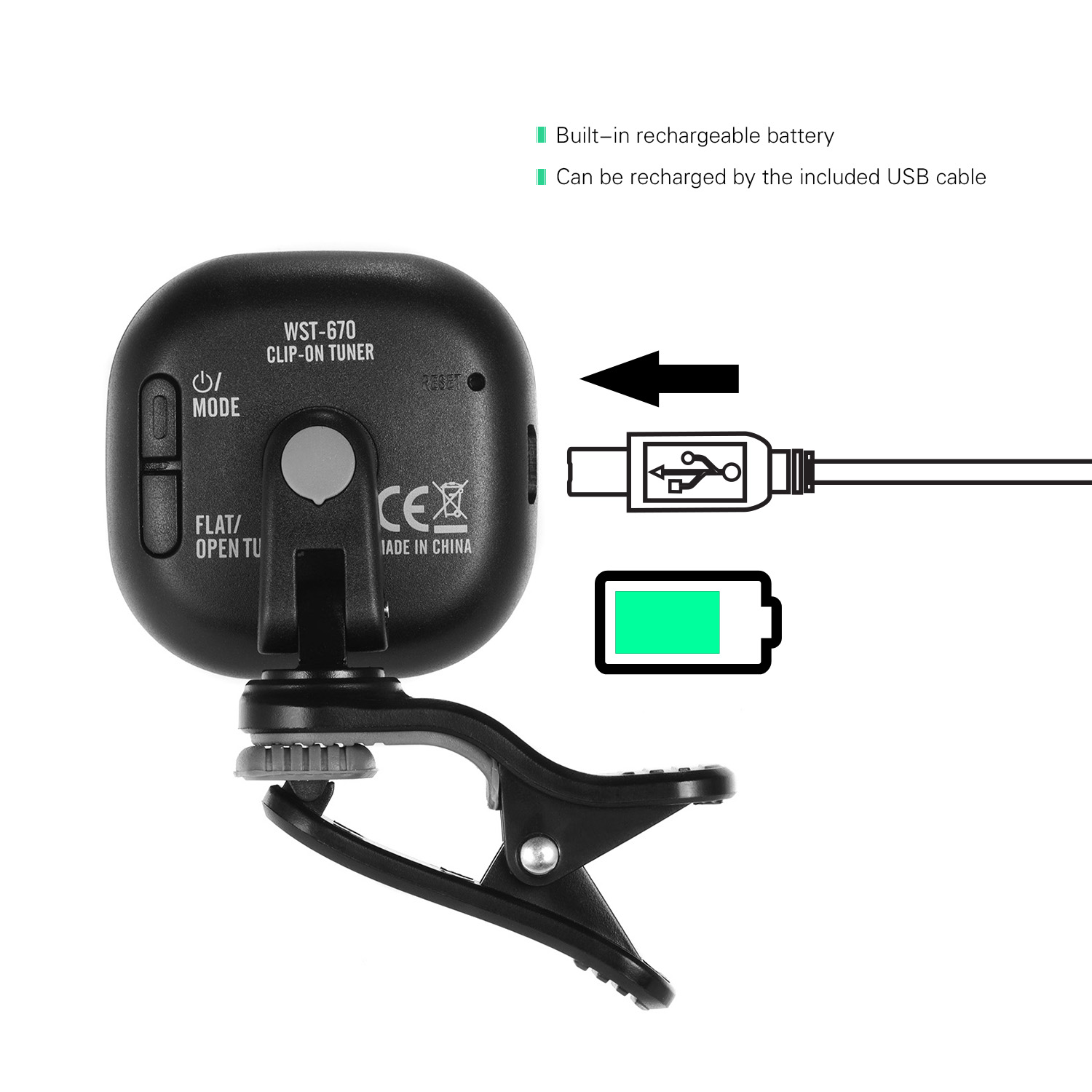 Cherub WST-670 Rechargeable Cl - Guitar Tuner Clip review and price