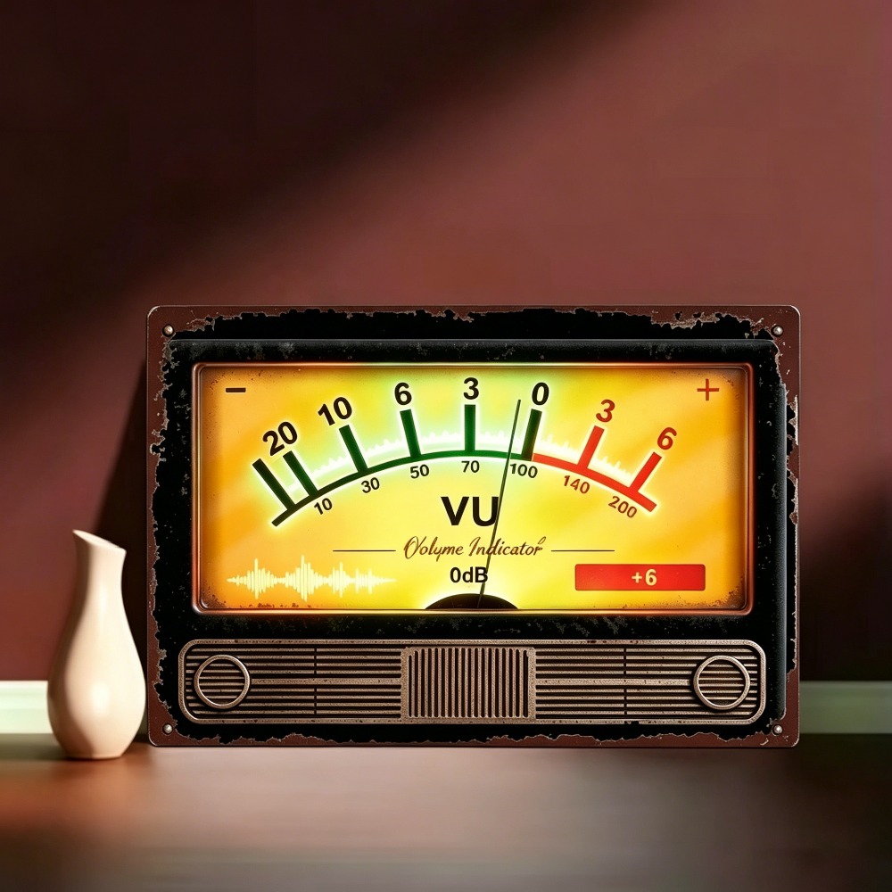 Retro VU volume indicator meta - Audio Music Logo review and price
