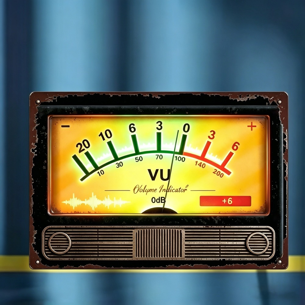 Retro VU volume indicator meta - Audio Music Logo review and price