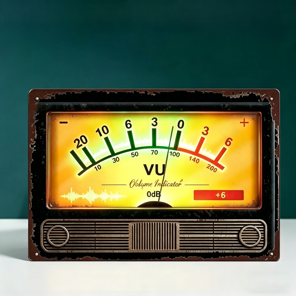 Retro VU volume indicator meta - Audio Music Logo review and price