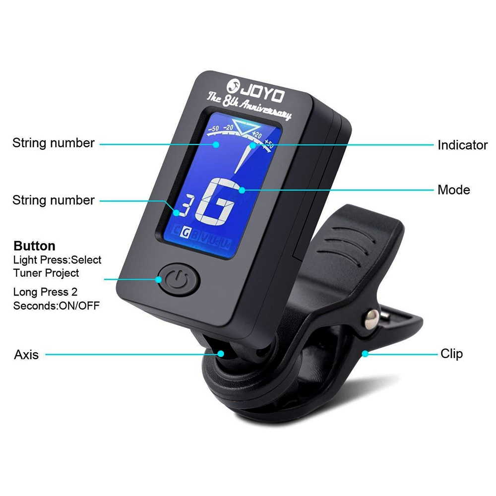 JOYO Guitar Tuner JT-01 360 De - Guitar Tuner Clip review and price