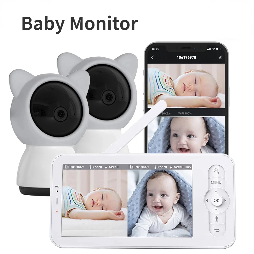 Baby Monitor HD 5 Inch LCD Two - Audio Music Apps review and price