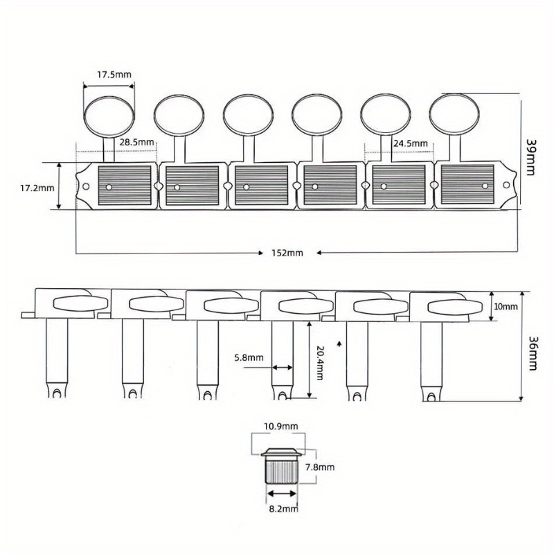 One Set of 6-in-line 6R Nickel - Guitar Tuner Clip review and price